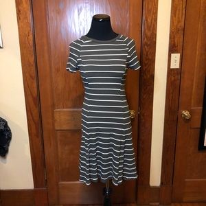 Lush army green striped dress